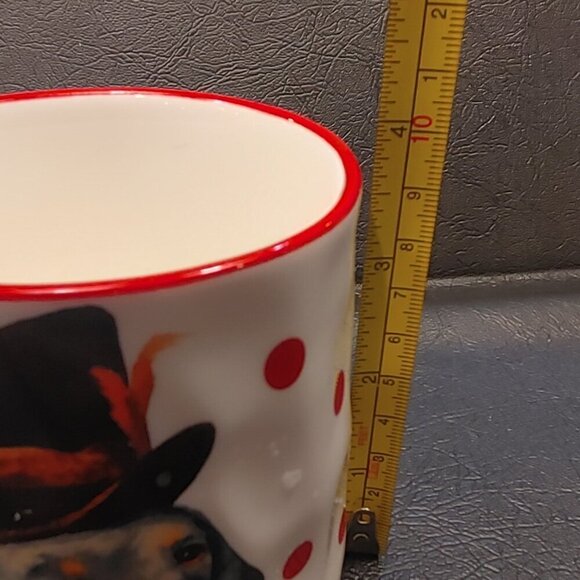 Dog with Top Hat in Tux with Red Handle Coffee Cup - Picture 6 of 6